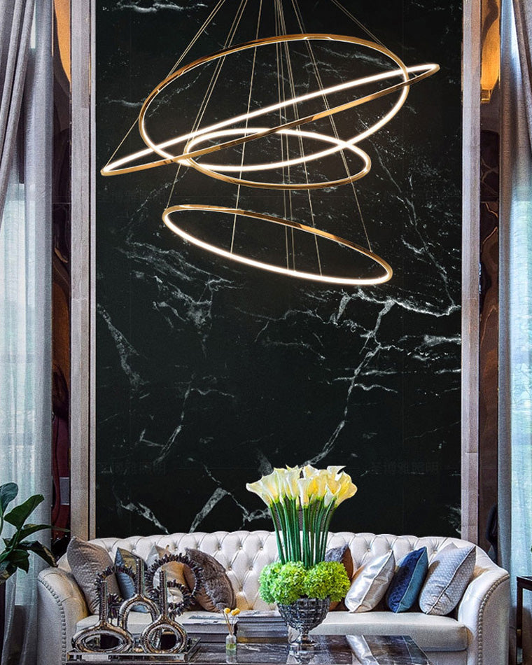 Multi-Tier Ring Chandelier - Halo Tiered Circles