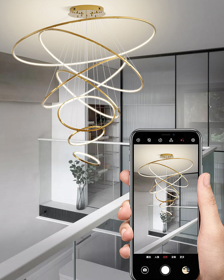 Multi-Tier Ring Chandelier - Halo Tiered Circles