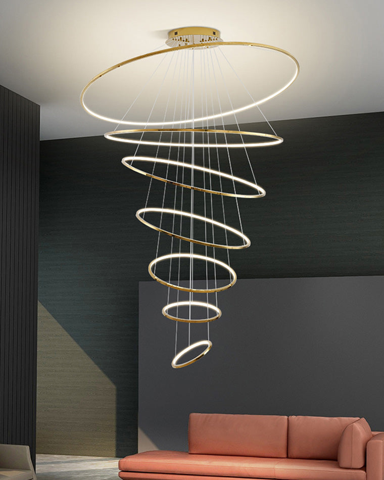 Multi-Tier Ring Chandelier - Halo Tiered Circles