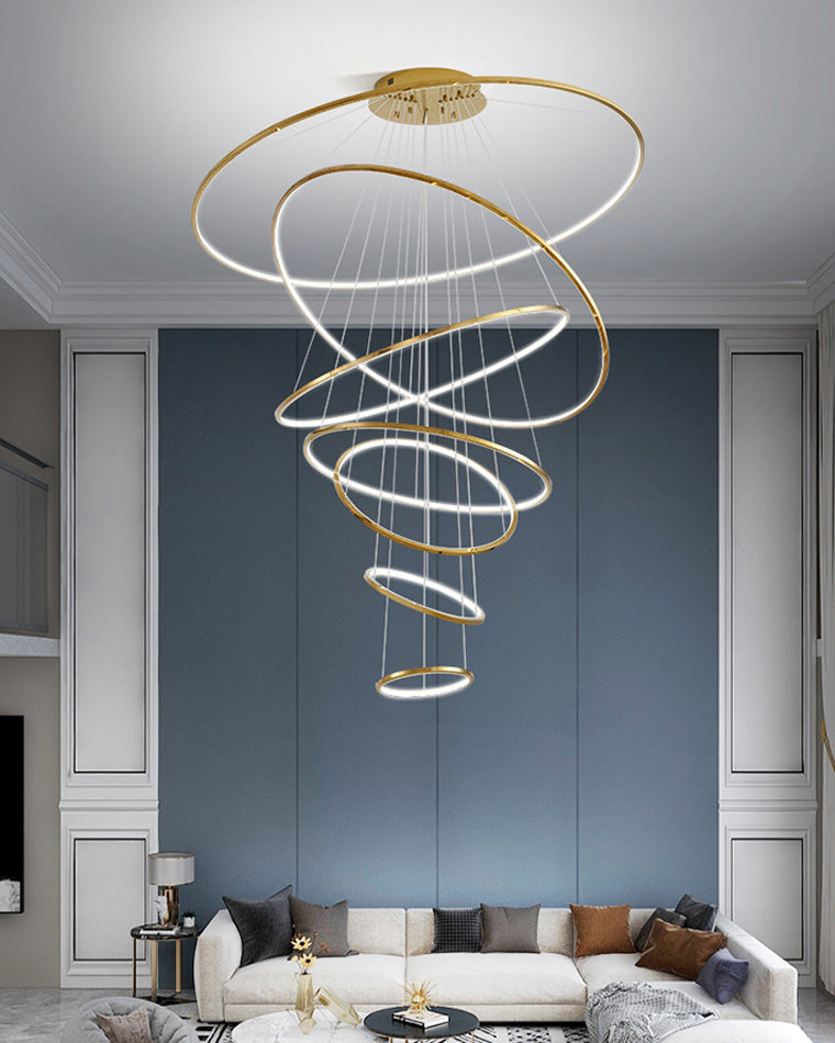 Multi-Tier Ring Chandelier - Halo Tiered Circles