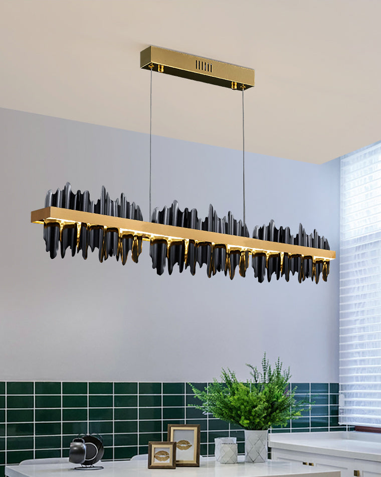 Black and Gold Iceberg Linear Chandelier