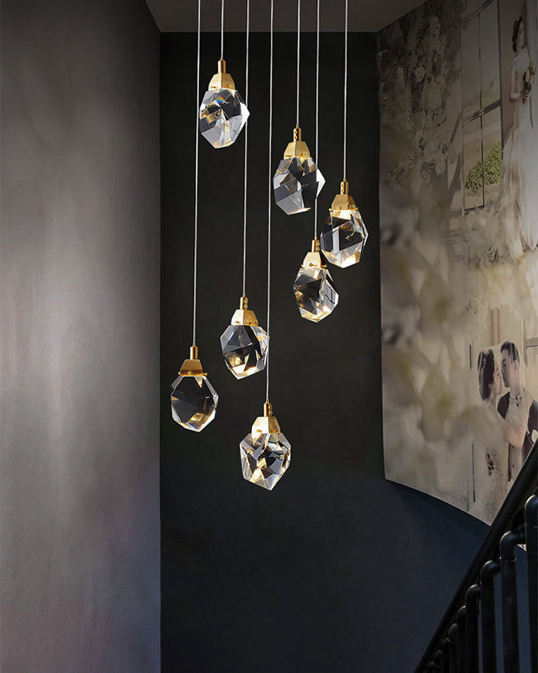 Crystal Rain Chandelier - Natural Elegance