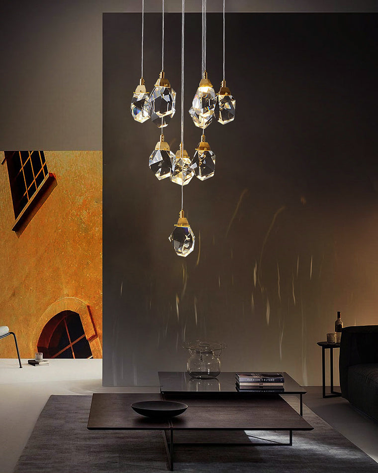 Crystal Rain Chandelier - Natural Elegance