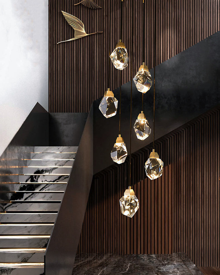 Crystal Rain Chandelier - Natural Elegance