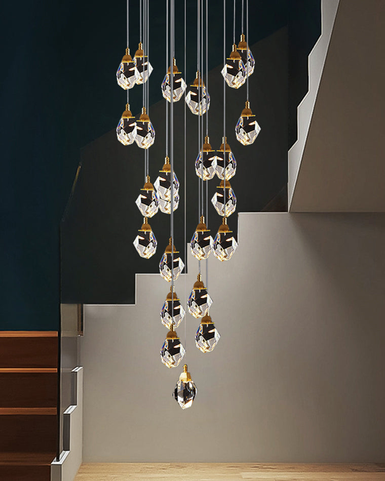 Crystal Rain Chandelier - Natural Elegance