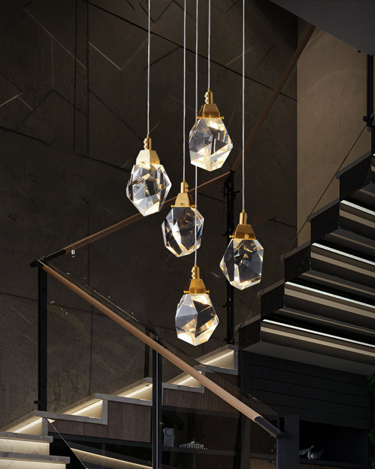 Crystal Rain Chandelier - Natural Elegance
