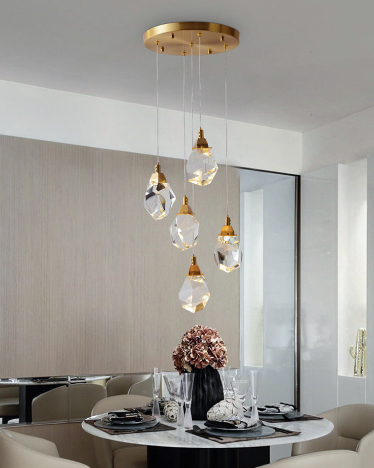 Crystal Rain Chandelier - Natural Elegance