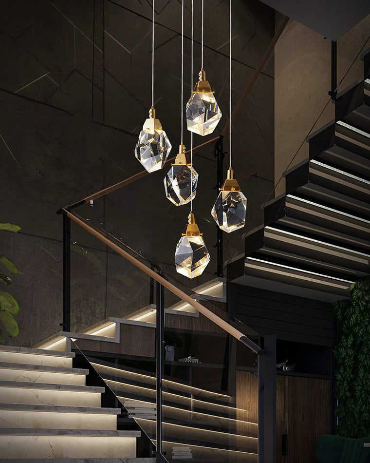 Crystal Rain Chandelier - Natural Elegance