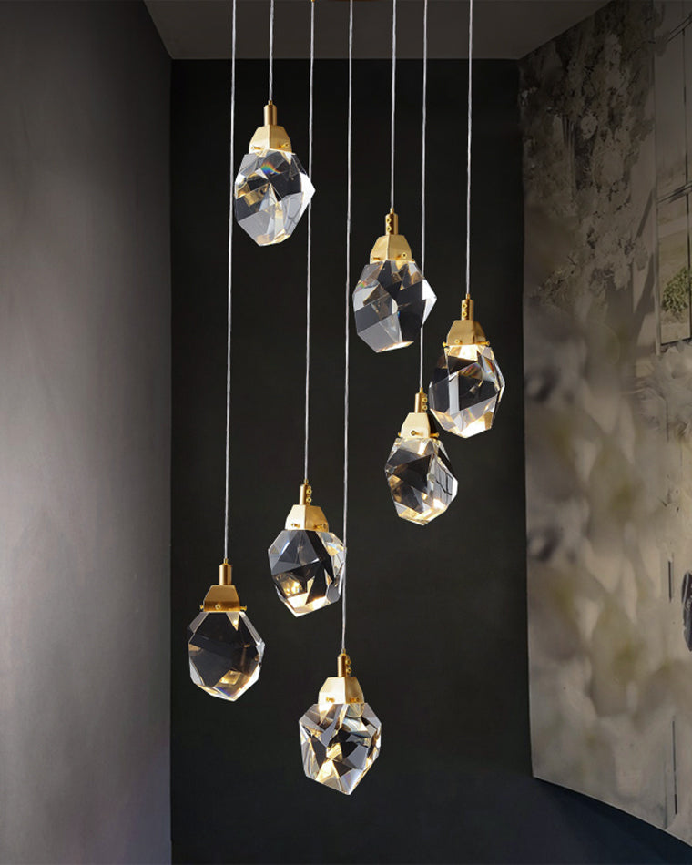 Crystal Rain Chandelier - Natural Elegance
