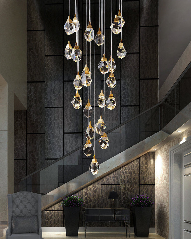 Crystal Rain Chandelier - Natural Elegance