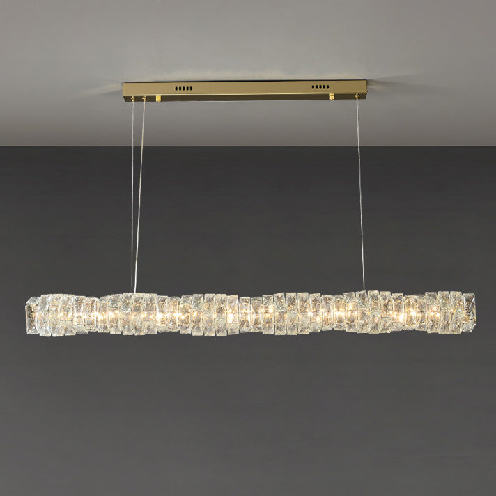Lustre Linéaire - Cristal Élégance