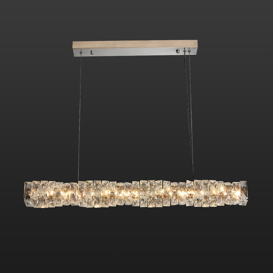 Lustre Linéaire - Cristal Élégance