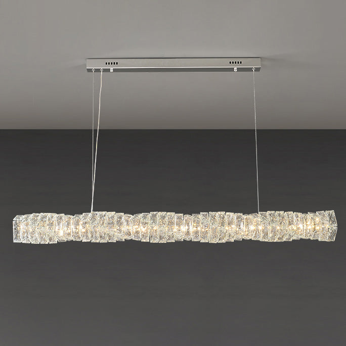 Lustre Linéaire - Cristal Élégance