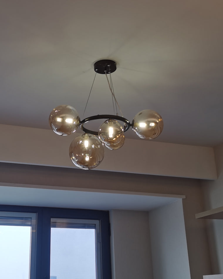 Lustre Boules de Verre Colorées