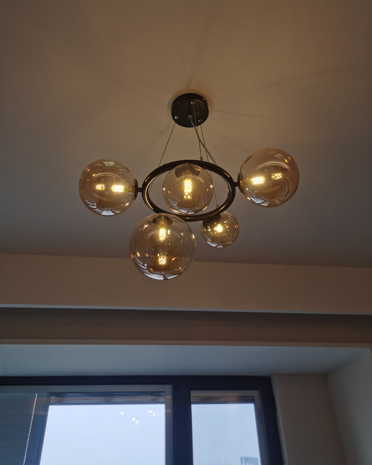 Lustre Boules de Verre Colorées