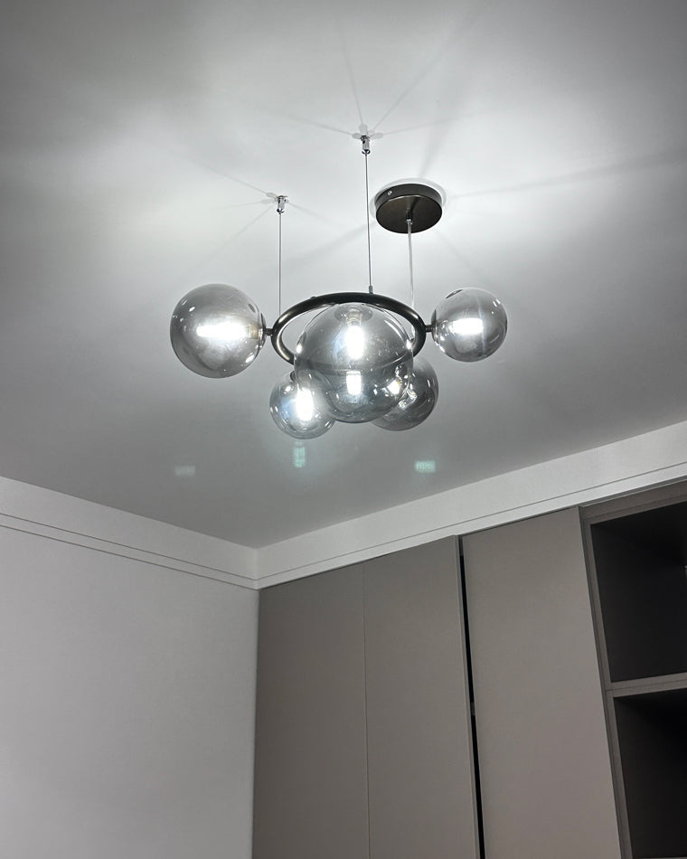 Lustre Boules de Verre Colorées