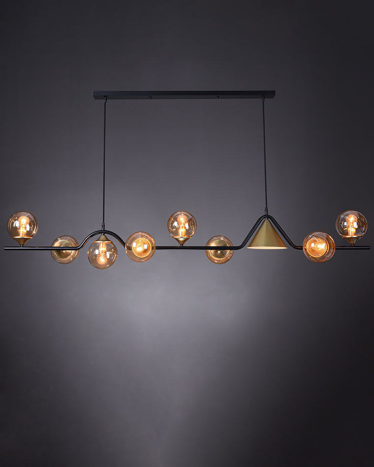 Lustre Linéaire en Globe de Verre