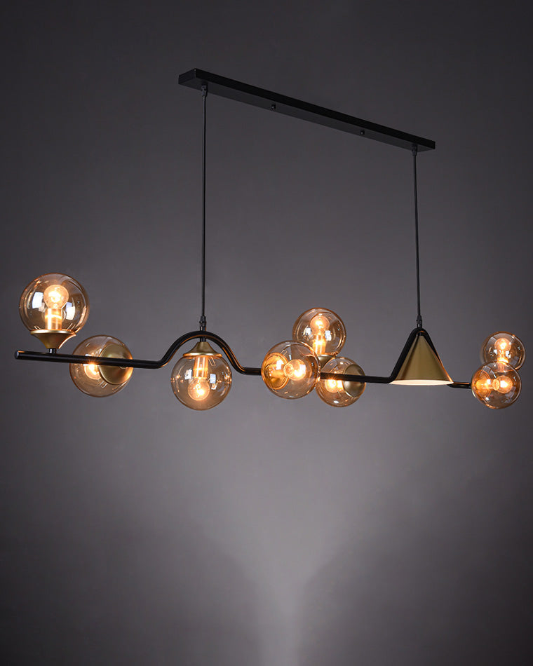 Lustre Linéaire en Globe de Verre