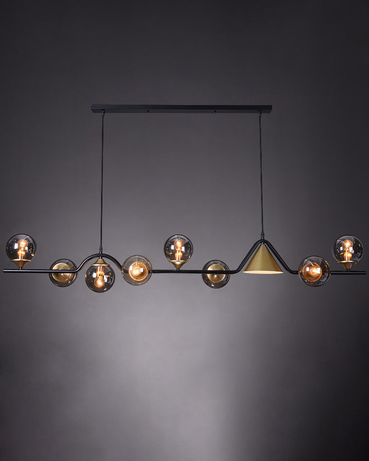 Lustre Linéaire en Globe de Verre
