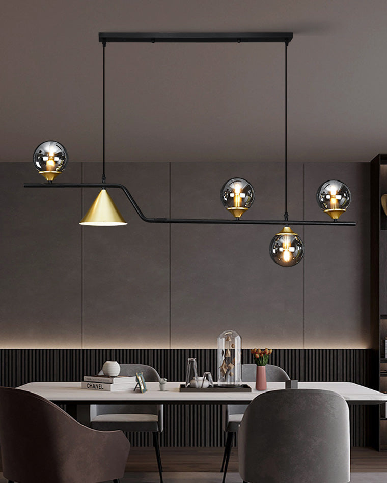 Lustre Linéaire en Globe de Verre