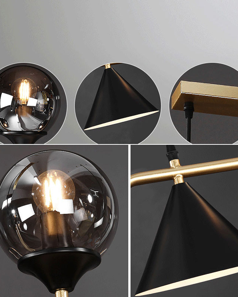 Lustre Linéaire en Globe de Verre