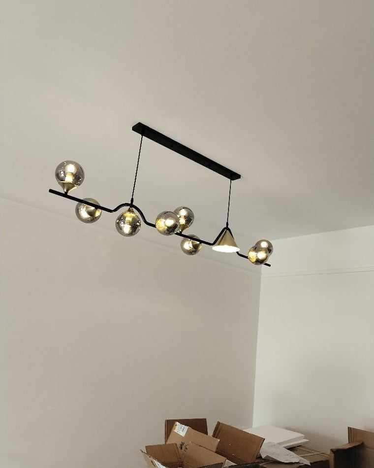 Lustre Linéaire en Globe de Verre