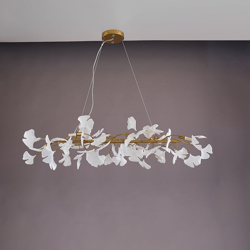Linear Chandelier Sparkle Leaves