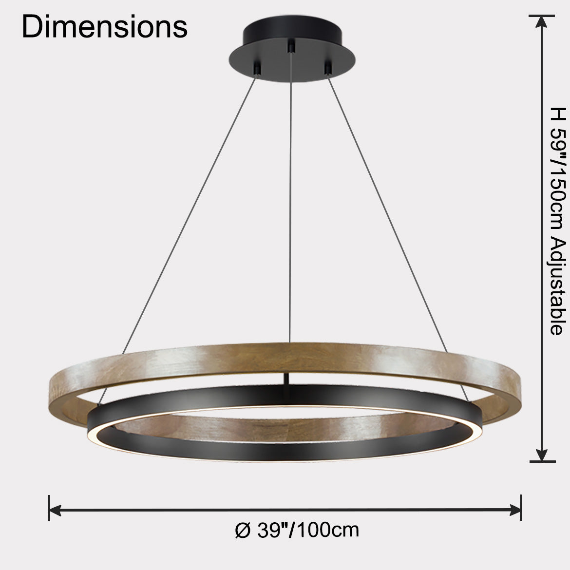 Lustre Circulaire - Lumière de Chêne