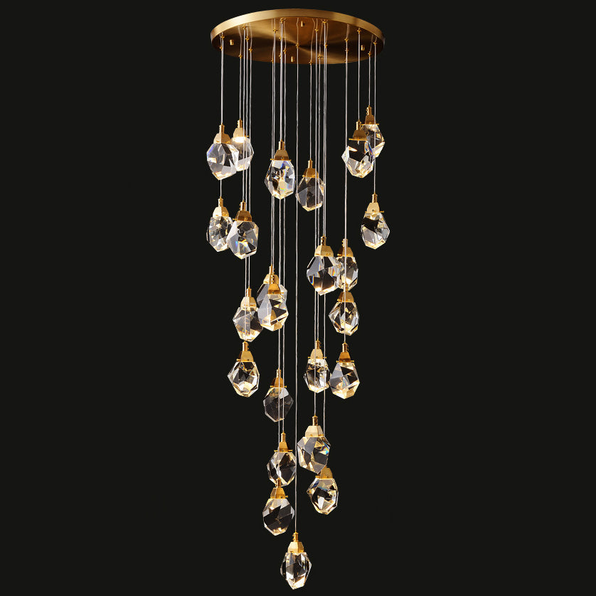 Crystal Rain Chandelier - Natural Elegance