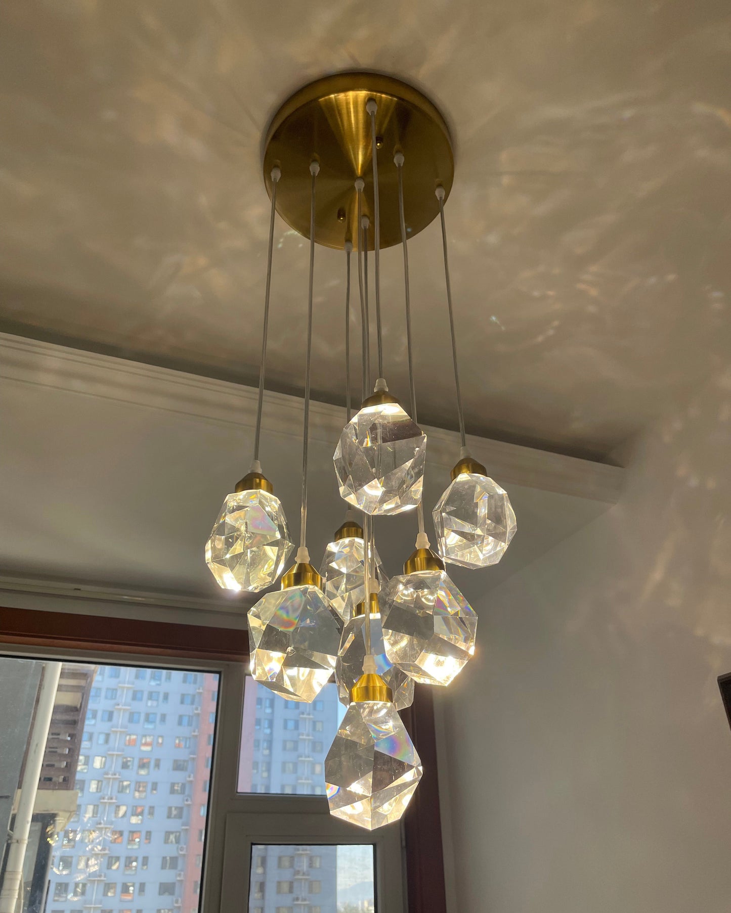 Crystal Rain Chandelier - Natural Elegance