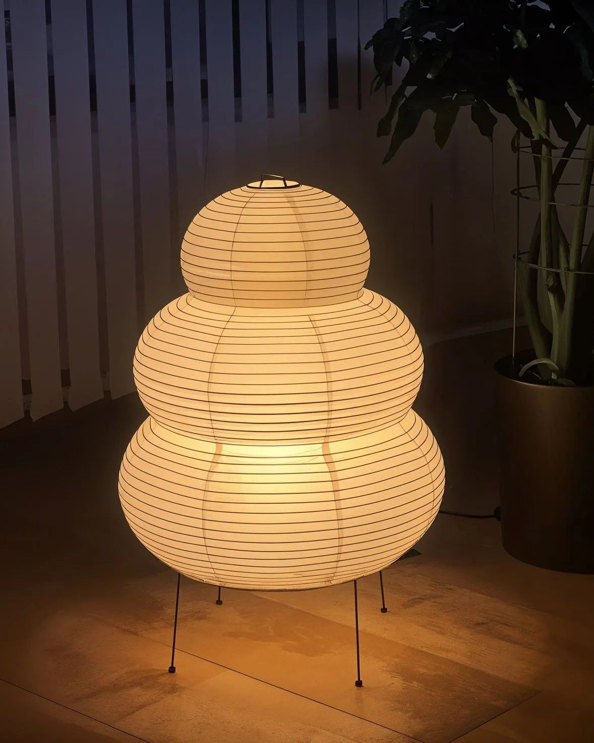 Lantern-Style Fabric Floor Lamp