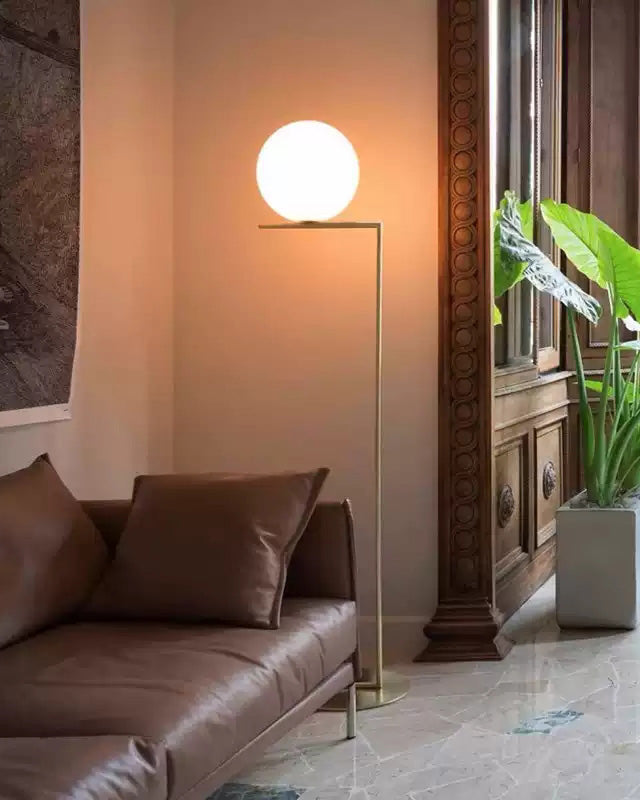 Lampadaire Globe en Verre