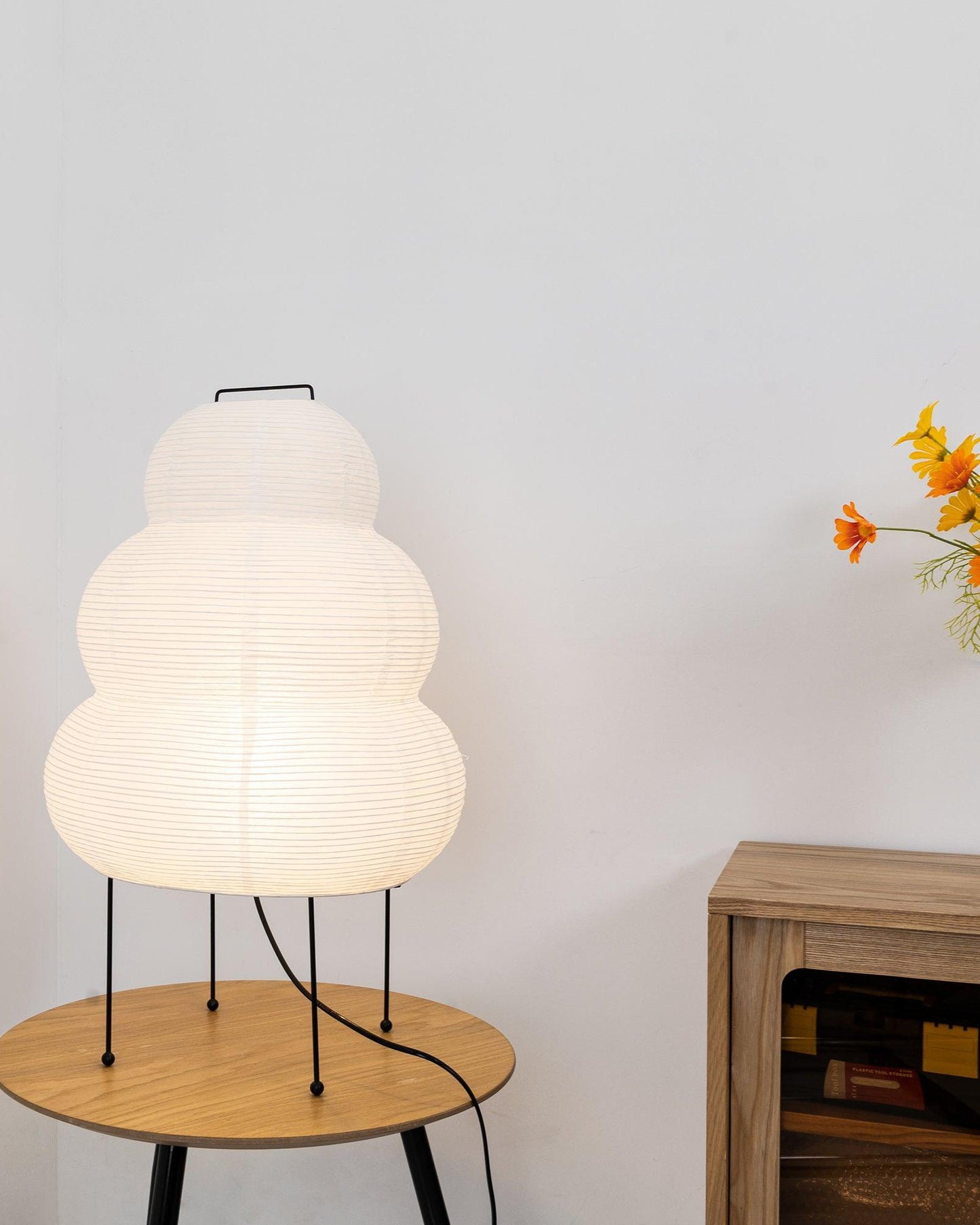 Lantern-Style Fabric Floor Lamp