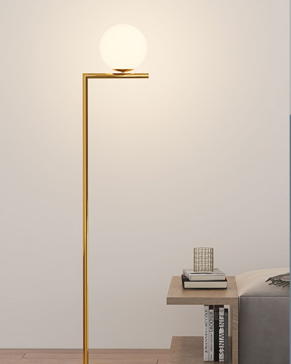 Lampadaire Globe en Verre