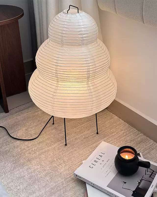 Lantern-Style Fabric Floor Lamp