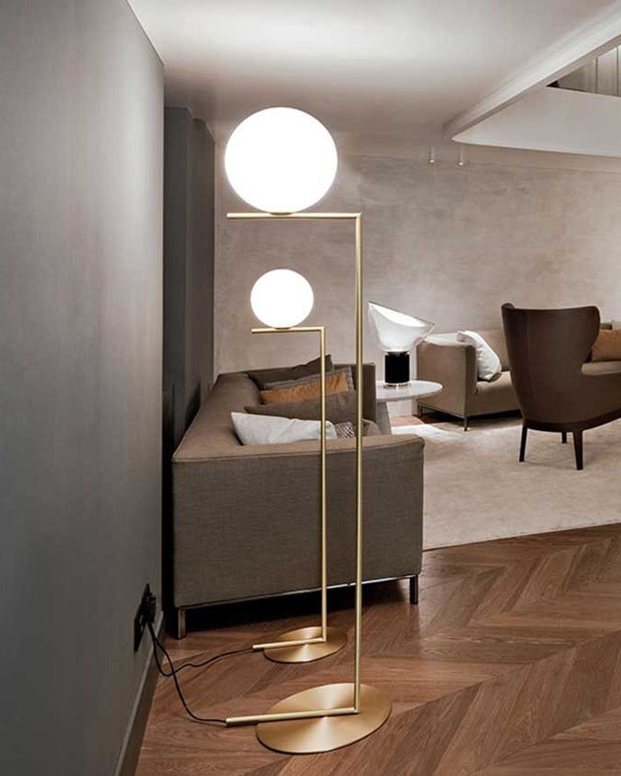 Lampadaire Globe en Verre