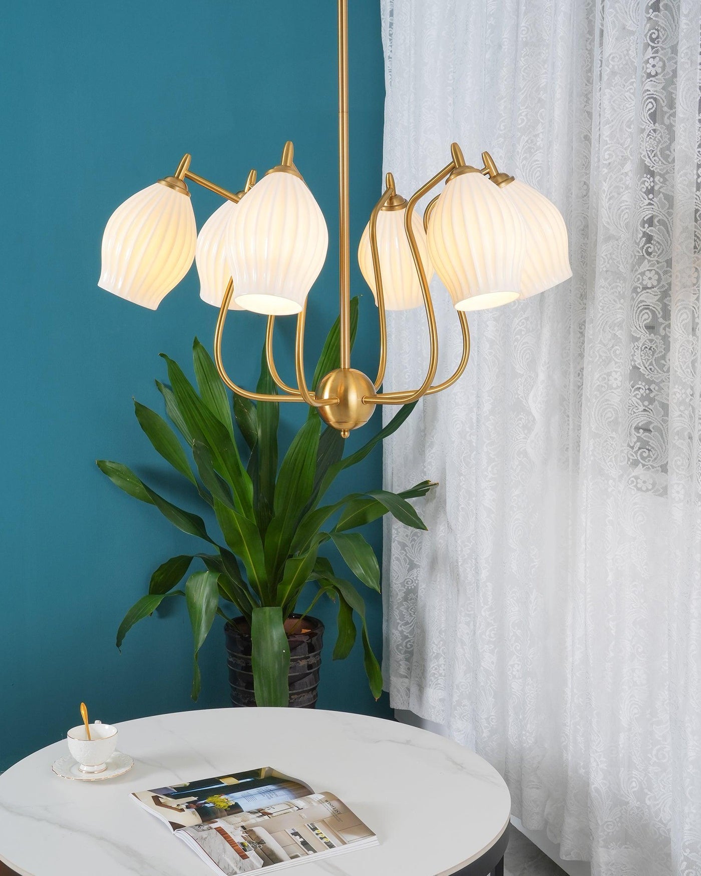 Art Deco Ceramic Chandelier