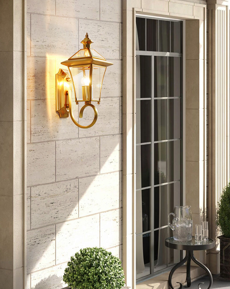 Solaria Outdoor Wall Light – Gold and Elegant