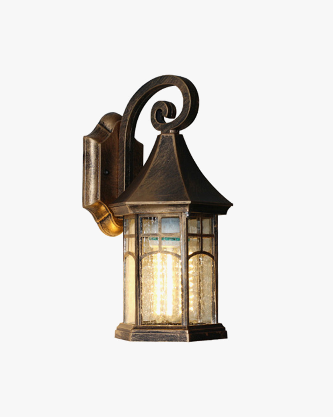 Colonial Outdoor Wall Sconce – Vintage Black and Brown Glow