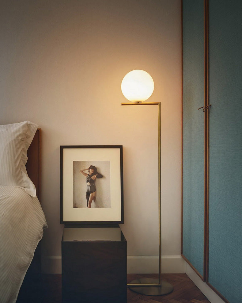 Lampadaire Globe en Verre