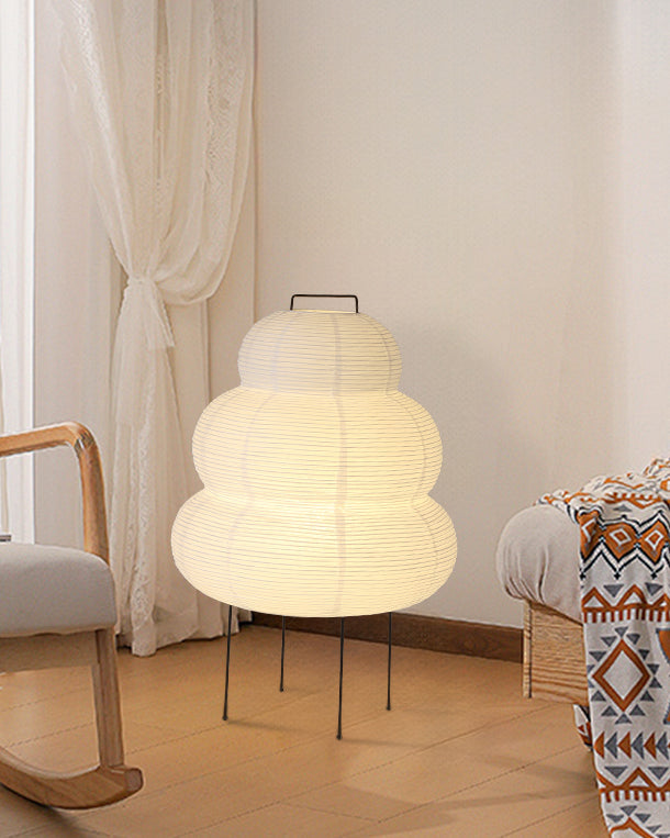 Lantern-Style Fabric Floor Lamp