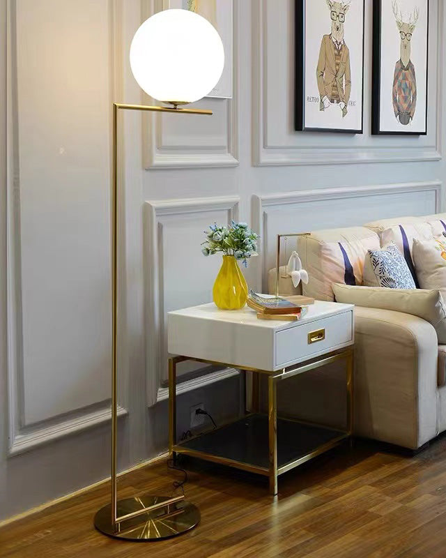 Lampadaire Globe en Verre
