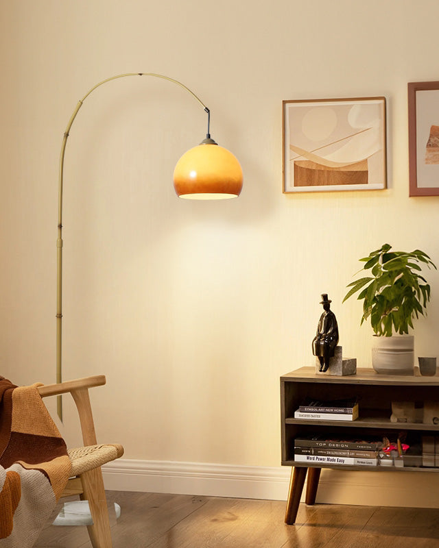 Bamboo Arc Hanging Floor Lamp