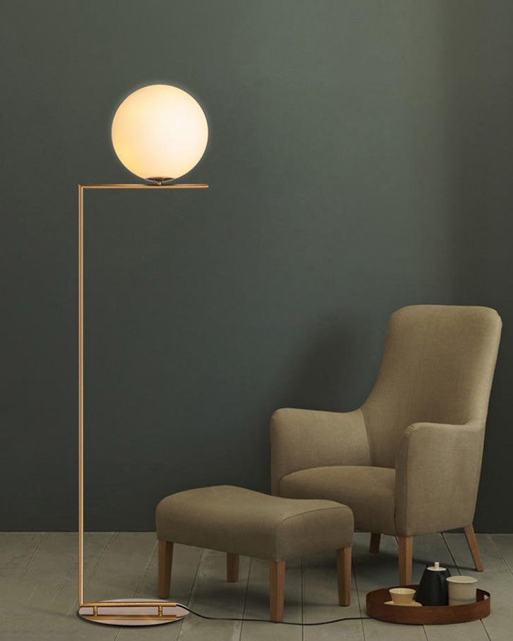Lampadaire Globe en Verre