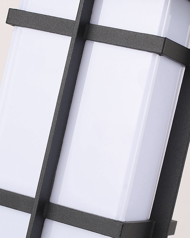 Lanterne Murale Solaire Élégante – Noir et Verre Texturé