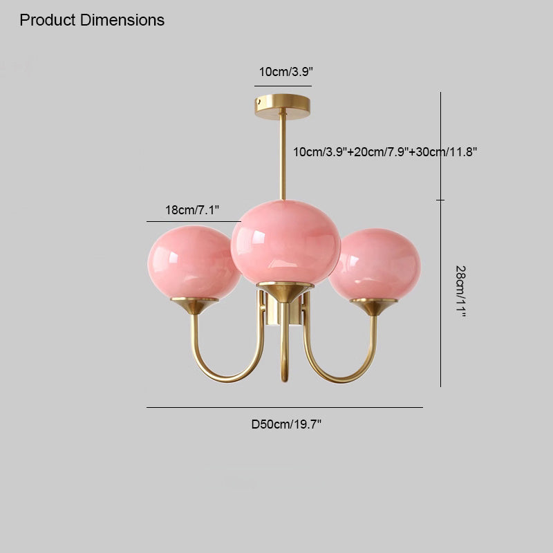 Pink Glass Bubble Chandelier - Glamour Rose