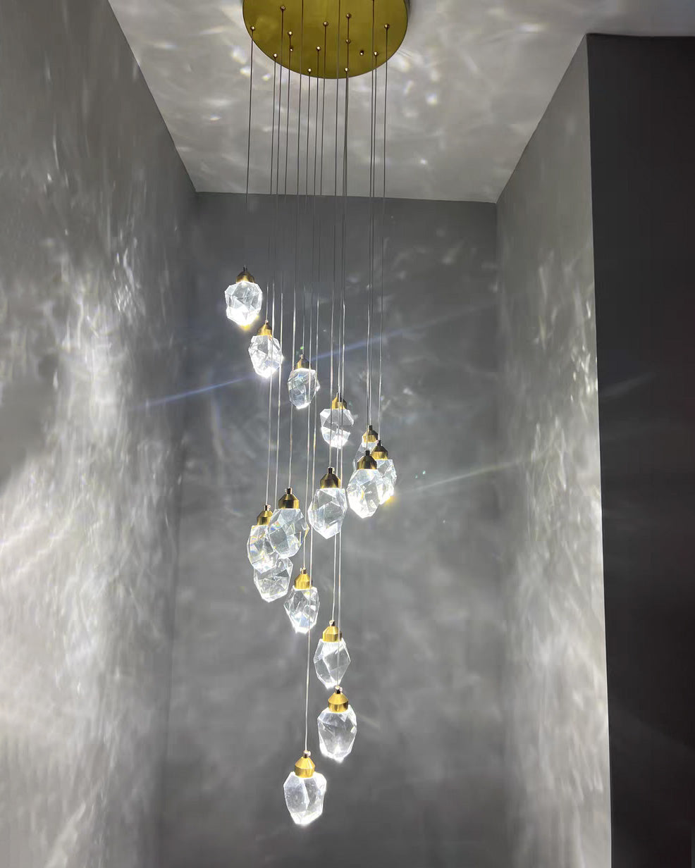 Crystal Rain Chandelier - Natural Elegance