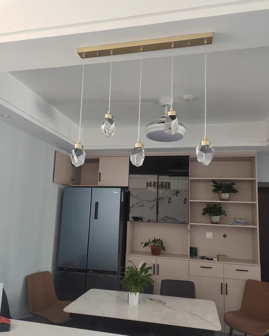 Crystal Rain Chandelier - Natural Elegance