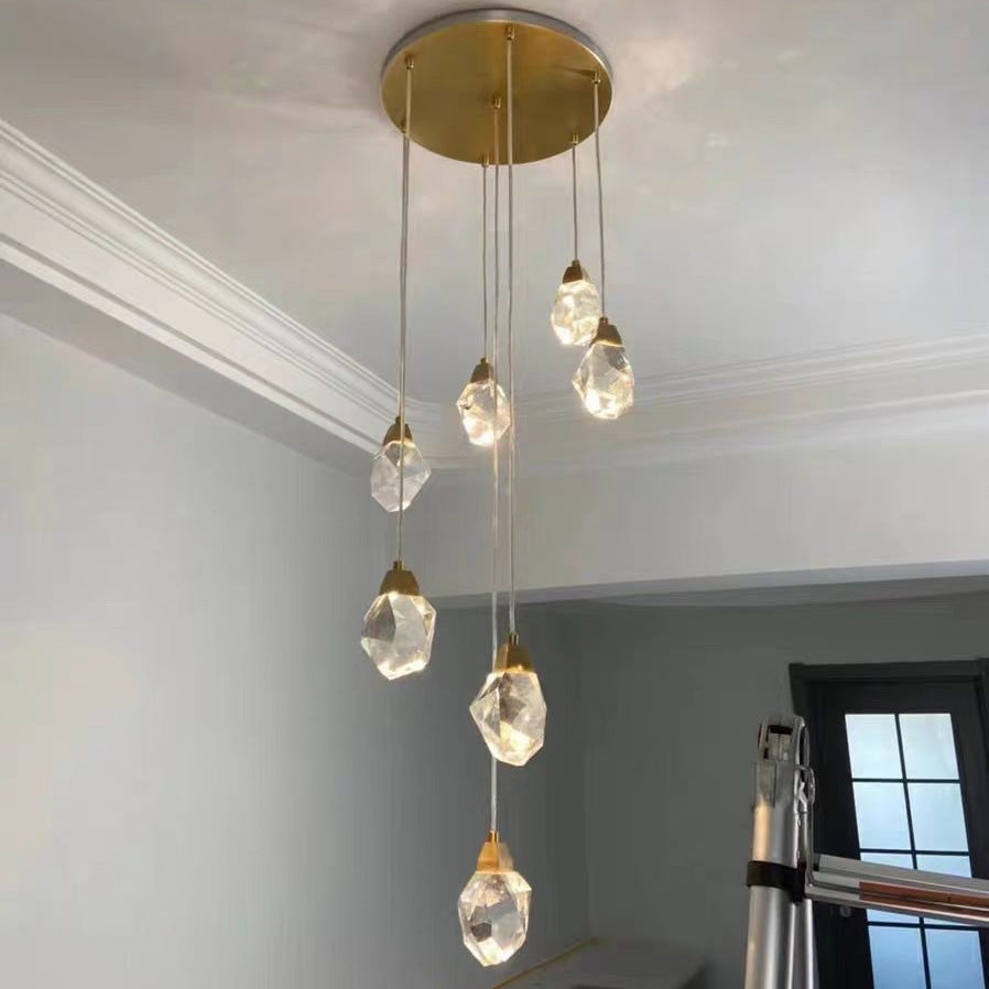 Crystal Rain Chandelier - Natural Elegance