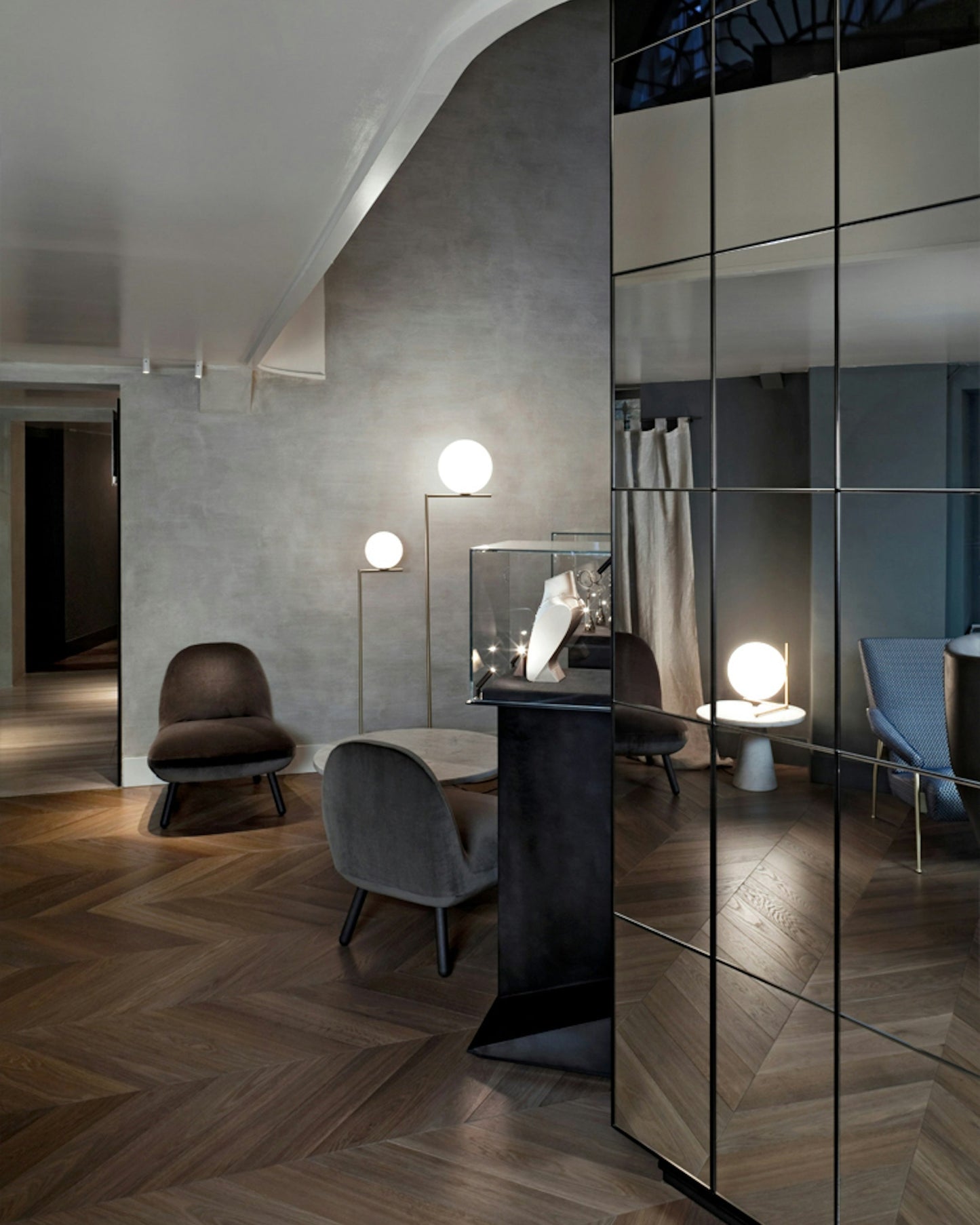 Lampadaire Globe en Verre